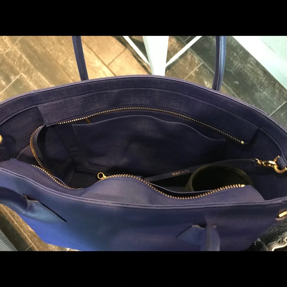 Dagne Dover Navy Blue Laptop Tote